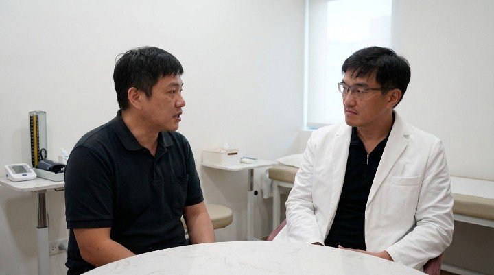 醫師正在測量患者體脂肪過高情形 腹部脂肪堆積暗示體脂肪過高風險 抗壓飲食能有效改善體脂肪過高 透過科學數據分析體脂肪過高成因