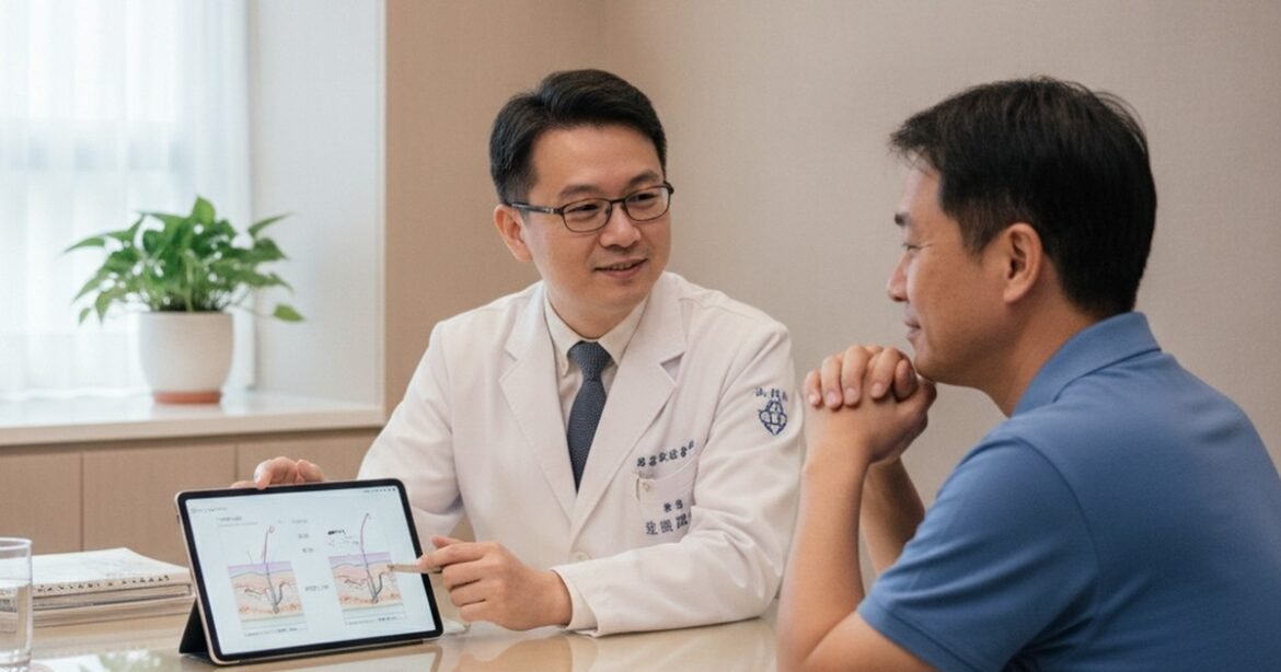 吳芮醫師講解藻針外泌體如何有效刺激膠原蛋白增生，提升肌膚飽滿度。